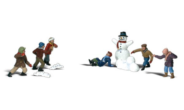 Woodland Scenics Snowball Fight HO Train Figures A1894