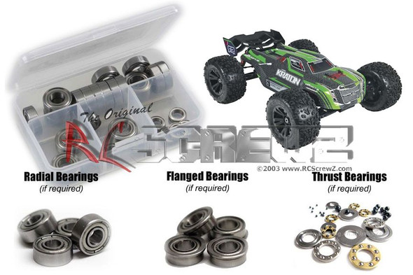 RC Screwz ARRM007B Arrma Kraton BLX 1/8th Metal Shielded Bearing Kit