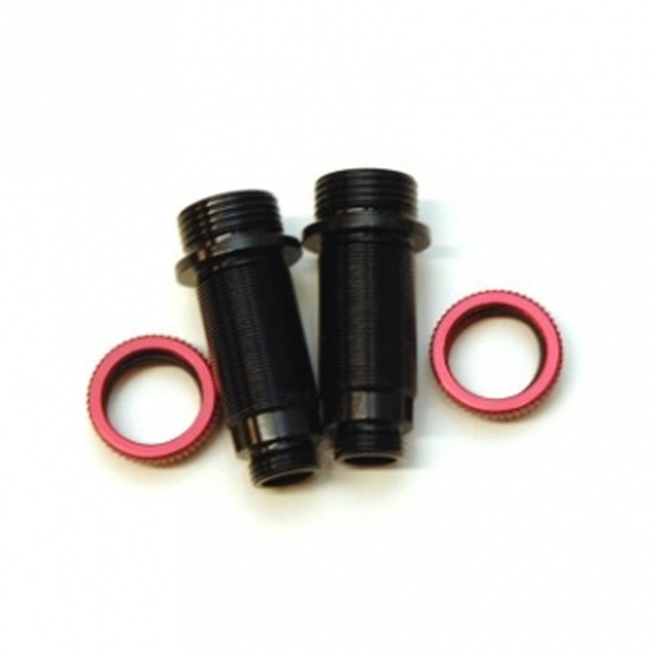 STRC Alum.Threaded Front Shock Bodies w/O-ring collar Black/Red : Granite / Vorteks