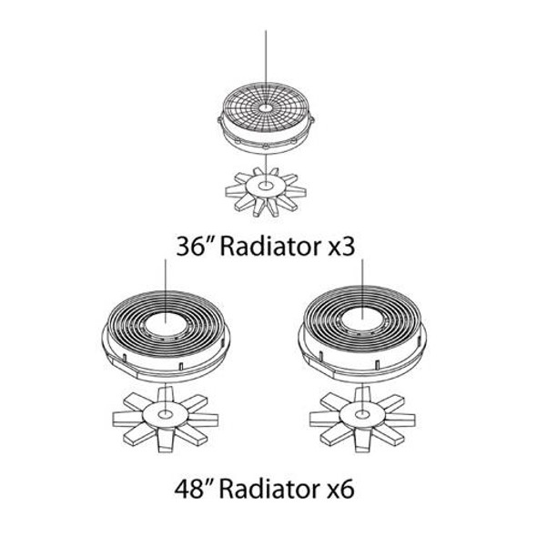 Athearn HO 36" & 48" Early Pan Top Fans Set ATH11692