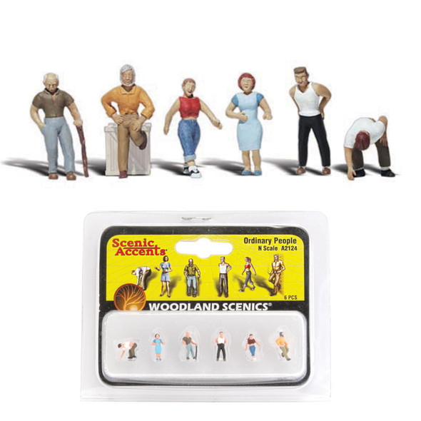 Woodland Scenics Accents A2124 Figures - Ordinary People Pkg (6) N Scale