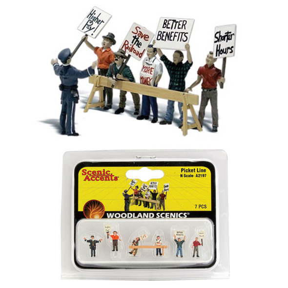 Woodland Scenics Accents A2197 Figures - Picket Line- Pkg (7) N Scale