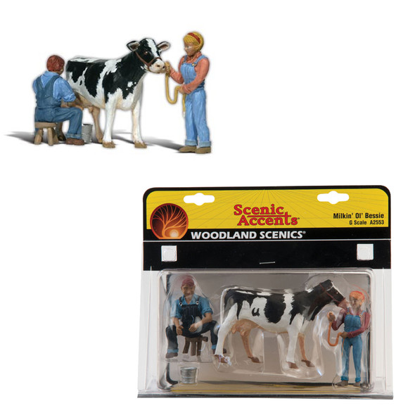 Woodland Scenics Accents A2553 Figures Milkin' Ol' Bessie G Scale