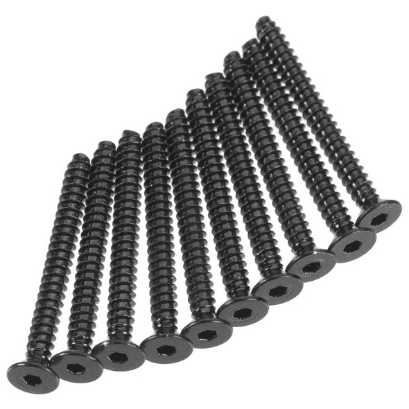 Axial AXA0418 Hex Socket Tapping Flat Head Screws M2.6x25mm Black (10)