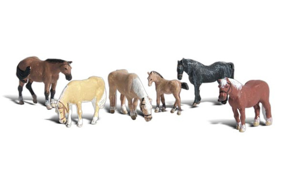 Woodland Scenics Farm Horses N Train Figures A2141