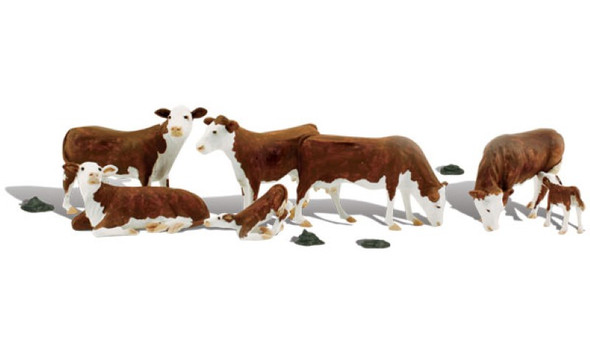 Woodland Scenics Hereford Cows O Train Figures A2767