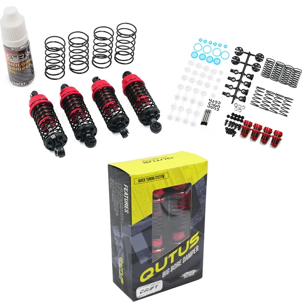 Yeah Racing DBB-1055RD QUTUS Slider 55mm Damper Shock Set (4) : 1/10 RC Drift Car Red