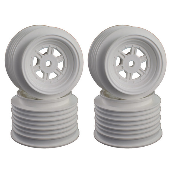 DE Racing Gambler Rear White Wheels (4Pcs) for Late Model 12mm Hex / AE -TLR