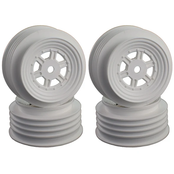 DE Racing Gambler Front White Wheels (4Pcs) w/ 12mm Hex / TLR Offset