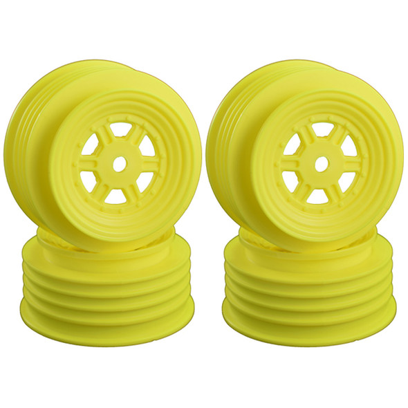 DE Racing Gambler Front Yellow Wheels (4Pcs) w/ 12mm Hex / TLR Offset