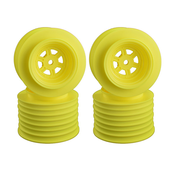 DE Racing Gambler Rear Sprint Yellow Wheels (2) w/ 12mm Hex / AE -TLR