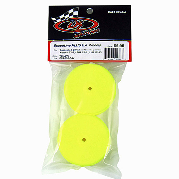 DE Racing SpeedLine PLUS 2.4 Front Yellow Wheel (2) : B64 / TLR 22-4 / Kyosho ZX-6