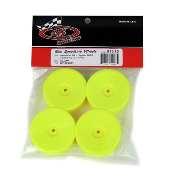 DE Racing Slim Speedline Front Yellow Buggy Wheels (4Pcs) : ASC B6/B6D / KYO RB6