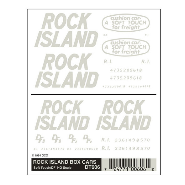 Woodland Scenics DT606 - Dry Transfer Decals - Rock Island Box Cars (2) Car Set
