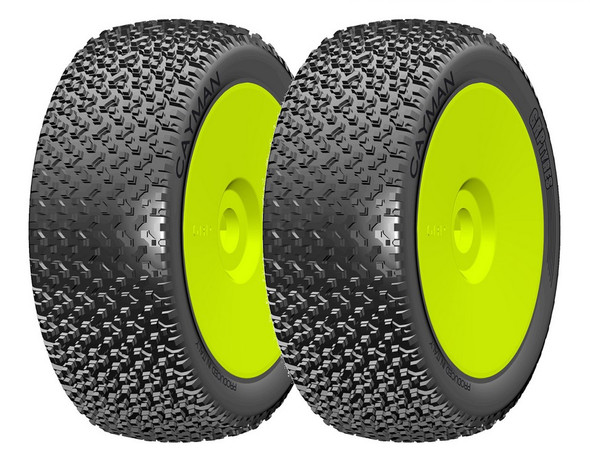 GRP GBY12B 1:8 Buggy CAYMAN B Medium Mounted Tires w/ Yellow Wheel (2) : F/R