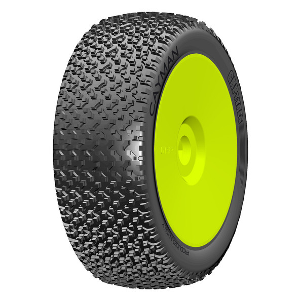 GRP GBY12B 1:8 Buggy CAYMAN B Medium Mounted Tires w/ Yellow Wheel (2) : F/R