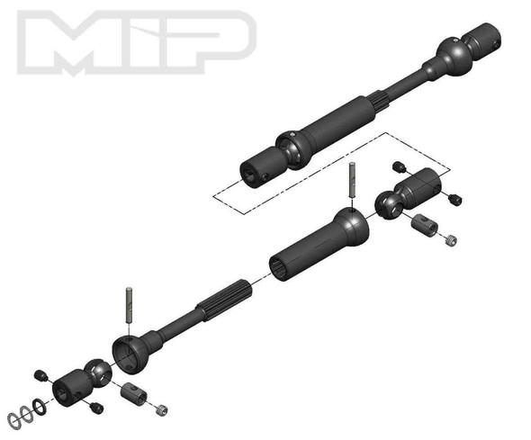 MIP X-Duty Center Drive Kit 120 to 145mm w/ 5mm Hubs: Axial SMT10 Monster Trucks 18190