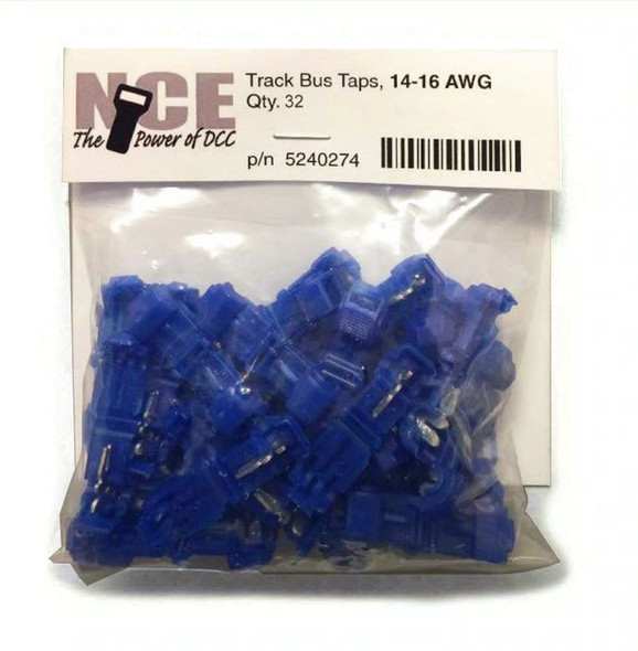NCE 5240274 Track Bus Taps 14-16 Gauge Blue 32pk