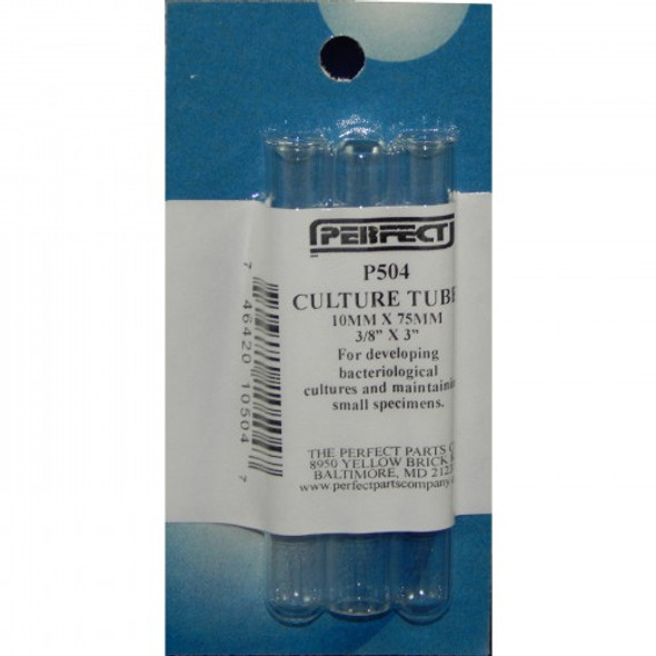 Perfect P504 Culture Tubes w/o Lip (3) per package. 3/8" x 3"