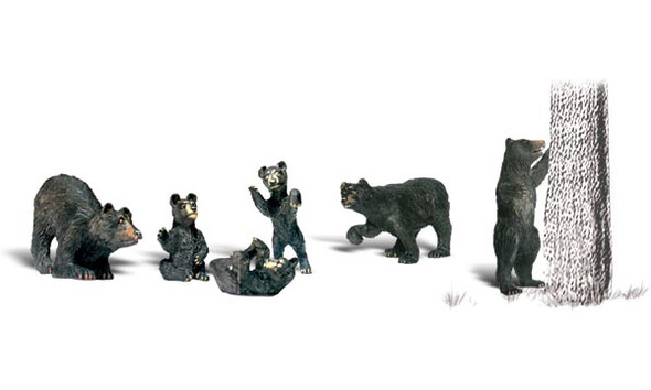 Woodland Scenics Black Bears HO Train Figures A1885