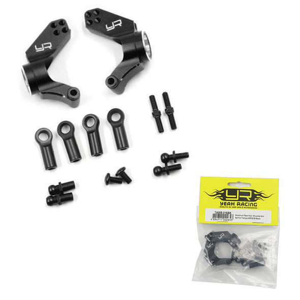 Yeah Racing TAWR-016BK Alum Rear Hub / Knuckle Arm Set : Tamiya WR02CB Black