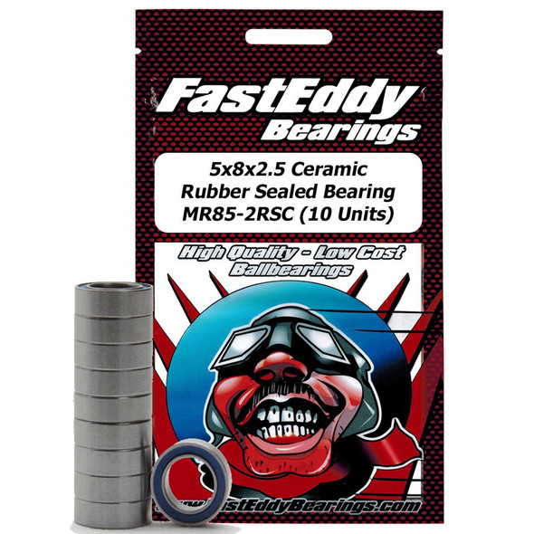 Fast Eddy Bearings TFE431 5x8x2.5 Ceramic Rubber Sealed Bearing MR85-2RSC (10)