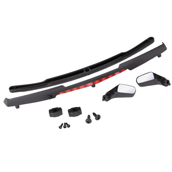 Traxxas 8388 Side Mirror & Spoiler Set w/ Retainers Black: 4-Tec 2.0