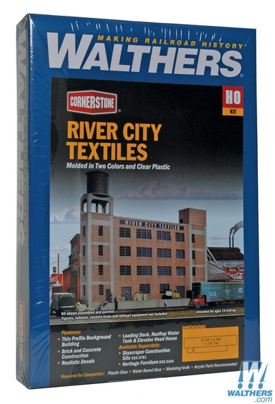 Walthers 933-3178 River City Textiles Background Building Kit : HO Scale