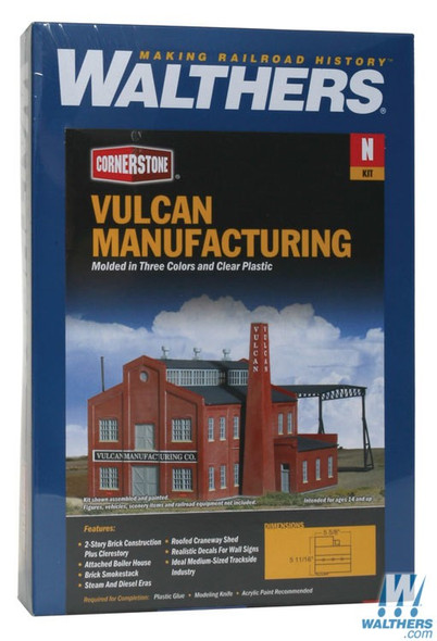 Walthers 933-3233 Vulcan Manufacturing Co. Kit  5-5/8 x 5-11/16 x 4-11/16" : N Scale