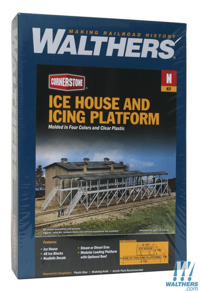 Walthers 933-3245 Ice House & Icing Platform Kit - Overall: 9-7/8 x 3-3/4" : N Scale