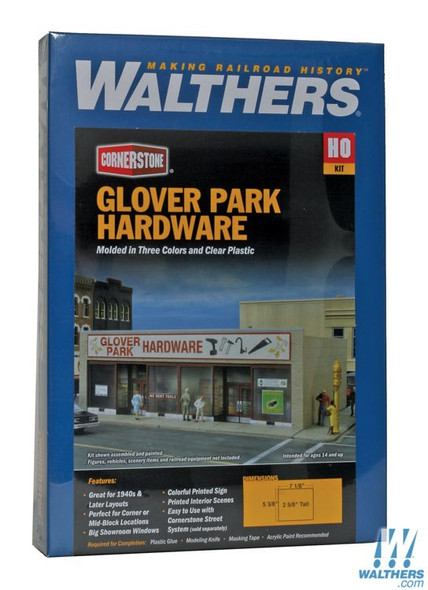 Walthers 933-3465 Glover Park Hardware Kit - 7-1/8 x 5-1/2 x 2-7/8" : HO Scale