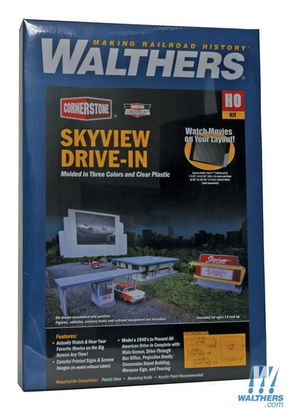Walthers 933-3478 Skyview Drive-In Theater Kit : HO Scale