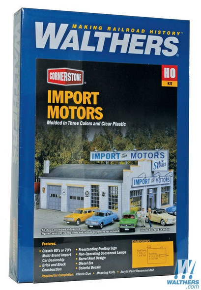 Walthers 933-4023 Import Motors Kit - 7-1/4 x 5-3/8 x 3-7/8" : HO Scale