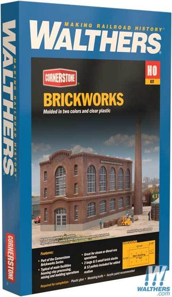 Walthers 933-4102 Brickworks Kit 12-3/4 x 6-1/2 x 7" : HO Scale
