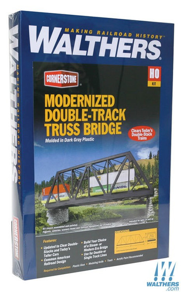 Walthers 933-4510 Modernized Double-Track Railroad Truss Bridge Kit : HO Scale