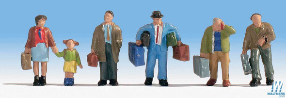 Walthers 949-6060 Travelers with Luggage Pkg (5) HO Scale