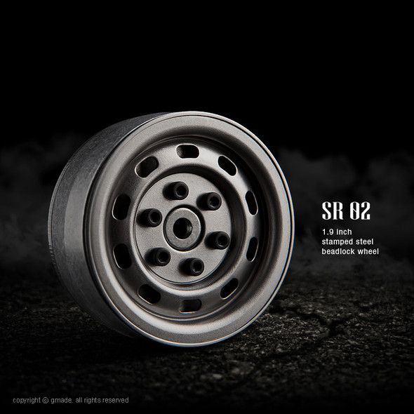 Gmade GM70177 1.9 " SR02 Beadlocks Wheels (Uncoated Steel) 2pcs for 1.9inch Size Tires