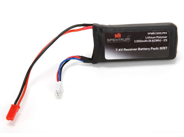 Spektrum SPMB1300LPRX 7.4V 1300mAh 2S 5C LiPo Rx Pack Battery w/ JST Connector
