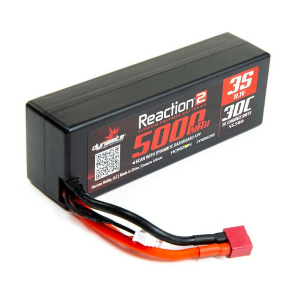 Dynamite DYNB5033HD Reaction 2.0 11.1V 5000mAh 30C 3S Hardcase LiPo Battery Deans