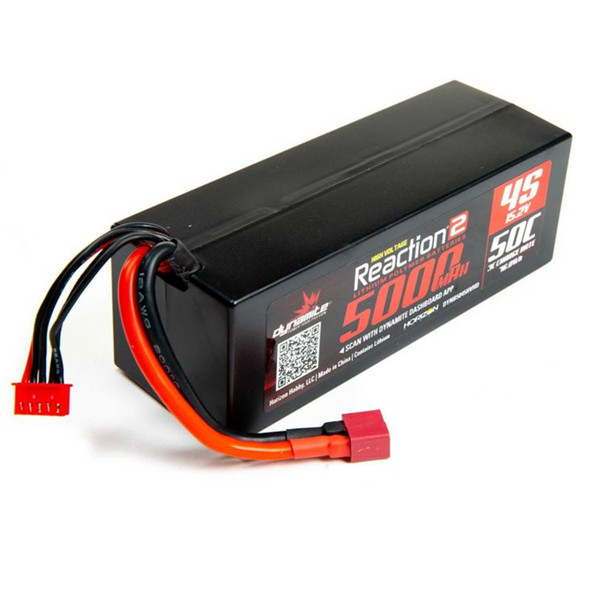 Dynamite DYNB5045HVHD Reaction 2.0 15.2V 5000mAh 50C 4S Hardcase HV LiPo Battery Deans