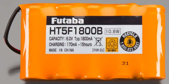 Futaba HT5F1800B 1800mAh 6V NiMH Transmitter Battery 14SG / 4PKS / 8J / 6J