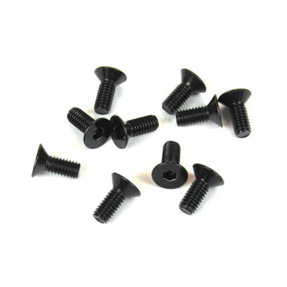 Tekno RC TKR1343 M4x10mm Flat Head Screws Black (10pcs)