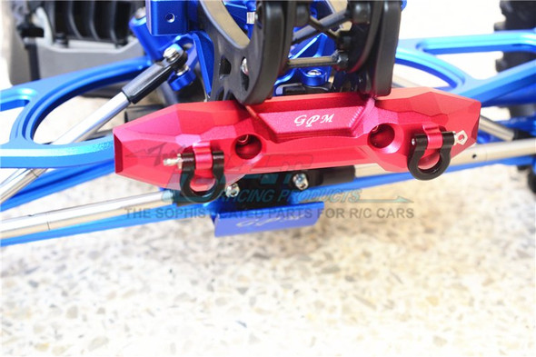 GPM Racing Aluminum Rear Bumper Blue w/ D-Rings: Traxxas E-Revo VXL 2.0