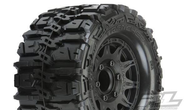 Pro-Line 10168-10 Trencher HP 2.8" All Terrain BELTED Truck Tires w/ Black Wheels (2)