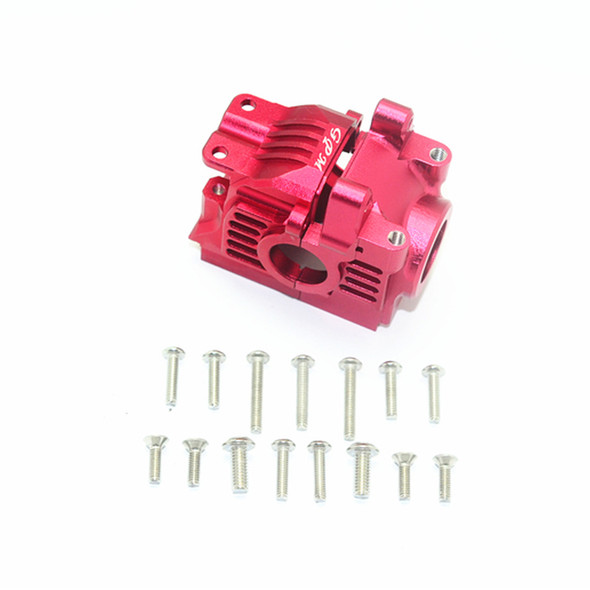 GPM Racing Aluminum Rear Gear Box Red : Traxxas Rustler 4x4