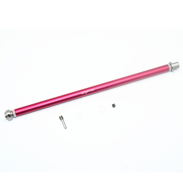 GPM Racing Stainless Steel+Aluminum Center Drive Shaft Red : Traxxas Rustler 4x4