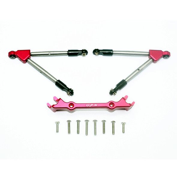 GPM Racing Aluminum Front Tie Rods w/ Stabilizer for C Hub : Traxxas Rustler 4x4