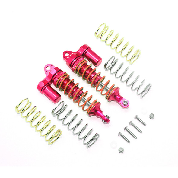 GPM  Alum Front Adjustable L-Shape Piggy Back Shocks 87mm Red : Rustler 4x4 VXL