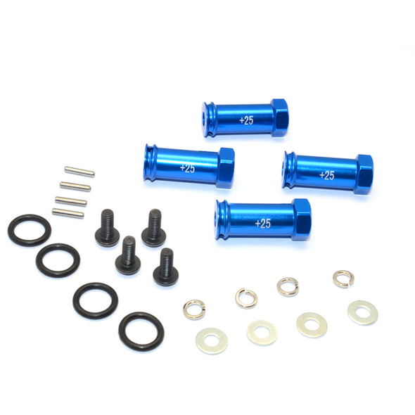 GPM Racing Alloy Hex Adaptor +25mm Blue : Traxxas Slash 4x4