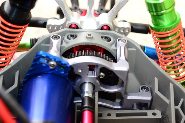 GPM Racing Aluminum Spur Gear Cover Mount Blue : Traxxas Slash 4x4 GPM Racing Aluminum Spur Gear Cover Mount Blue : Traxxas Slash 4x4